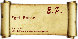 Egri Péter névjegykártya