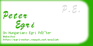 peter egri business card